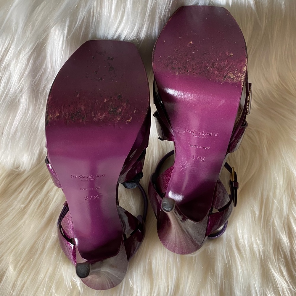 YSL TRIBUTE Platform Sandals. Size 37.5 - Picture 5 of 7